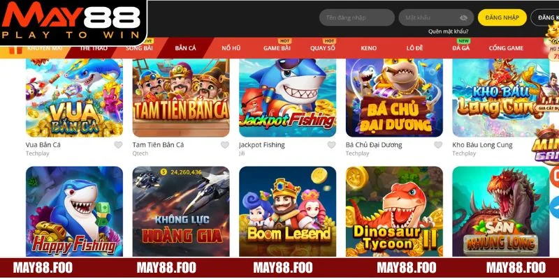 Hệ thống game bắn cá MAY88 nổi bật, hấp dẫn đáp ứng mọi sở thích